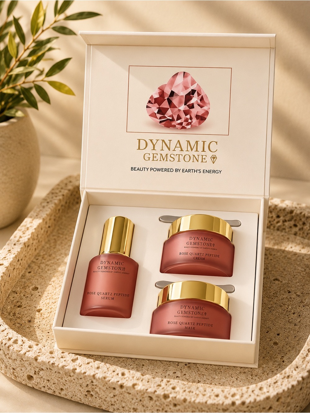 Dynamic Gemstone Topaz Radiance Rose Quartz Peptide Set